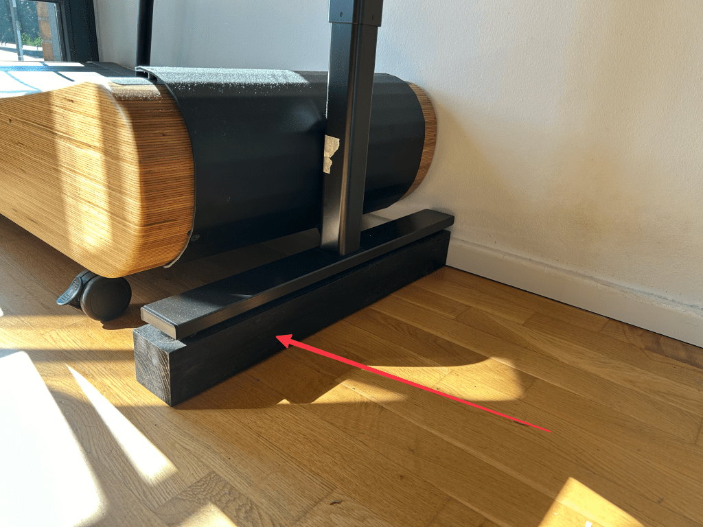 The Walkolution adds a lot of height so common standing desks need to be moved up.